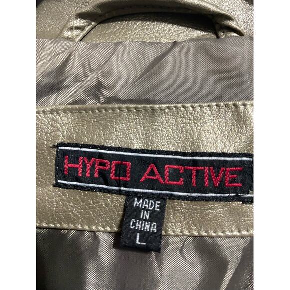 Hypo Active Jacket Collared Belt Metallic Chartreuse Size Large Waist Length - Picture 2 of 9